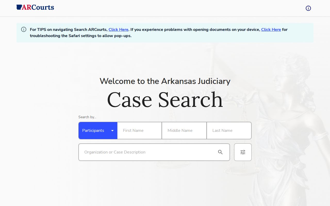Russellville residents directory Search ARCourts participant lookup